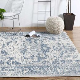 American Country European Neo-classical Retro Old Blue Living Room Bedroom Kitchen Bedside Carpet Floor Mat Customization 210727