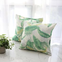 Cushion/Decorative Pillow 45x45/60x60cm Double Face Pillowcase Green Leaves Printed Cushion Cover Plant Waist Case