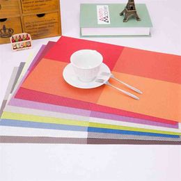 Square Solid Colour PVC Placemat Table Protector Kitchen Dinning Waterproof Pad Coffee Tea Place Mat Decoration 210423