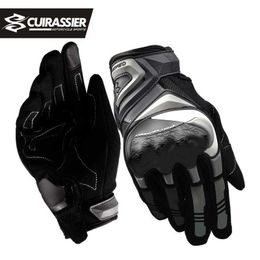 Cuirassier Summer Motorcycle Gloves Men Touch Screen Breathable Motobike Riding Moto Protective Gear Motorbike Motocross Gloves H1022