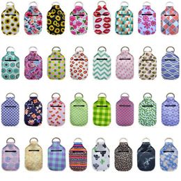 Sanitizer Holder Neoprene Keyring Bags Wristlet Keychain 30ml Hand Sanitizer Soap Perfume Bottle Covers Gift OEM Available 77 Designs 5731