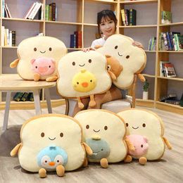 Cute Toast Bread Plush Toy Creative Plush Food Small Pendant Cartoon Animal Plush Bed Sofa Pillow Birthday Gifts for Kids Y211119