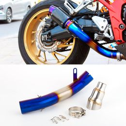 Motorcycle Modified Exhaust Middle Link Pipe Mid Section for CB650F CBR650F 2014-2018 and CB650R CBR650R 2019-2020