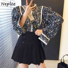 Elegant Lace Hook Flower Loose Blouse Women Vintage Print Long Sleeve Pullover Blusas Stand Collar Work Style Ol Shirt 210422