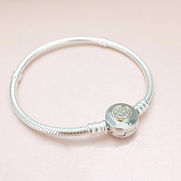 Women Fashion Bracelets Fit Pandora Charms Gold Silver Diamond Buckle Snake Chain Bracelet