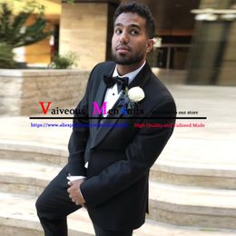 Men's Suits & Blazers Black Classic Mens Suit 3 Pieces Male Blazer Groom Wear Formal Wedding For Men 2022 Dinner Tuxedo Custom Jacket+Vest+P