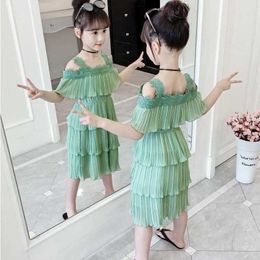 Summer Girls Dress 12 Children's Clothing 11 Sling Dress 9 Student Fashion Dresses 8 Years Old 7 Kids 6 Leyered Dress Q0716