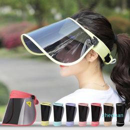 Outdoor Hats 1 Pcs Sun Anti Ultraviolet Polarized Visor Anti-Fog Empty Top Cap Transparent Full Face-Mask Splash-Proof Face Protective