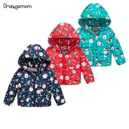 Black Friday big discount Boys Girls Jacket Winter Cotton Infant With Hooded Long Sleeve Christmas Duck Down New Year Clothes H0909