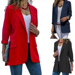 Women's Jackets Women Jacket 2021 Office Ladies Suit Fashion Streetwear Cardigan Basic Outwear Long Sleeve For Spring Summer Autumn