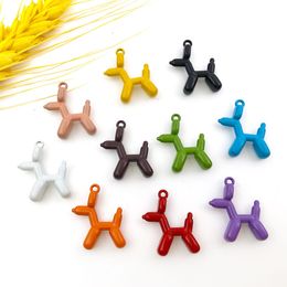 20pcs Classic 3D Balloon Dog Animal Alloy Charms Pendant for Jewelry Making Findings DIY Necklace Bracelet Accessaries