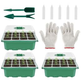 Seed Starter Kit Plant Propagator Tray Set Germination Grow Succulent Planting Leaf Insert Seedling Moisturizing Box Planters & Pots