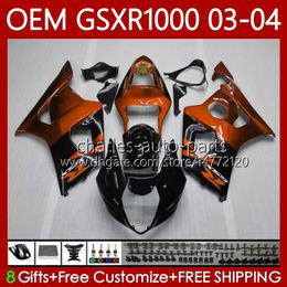 OEM Bodys For SUZUKI GSXR1000 K3 GSXR 1000 CC 03-04 Bodywork 67No.135 GSXR-1000 K 3 GSX R1000 2003 2004 Orange black GSX-R1000 1000CC 03 04 Injection Mould Fairing 100% Fit