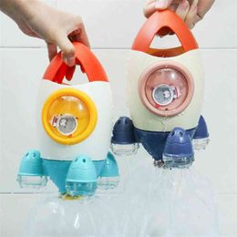 QWZ Baby Spin Water Spray Rocket Bath Toys for Children Toddlers Shower Game room Sprinkler Toy Kids Gifts 210712