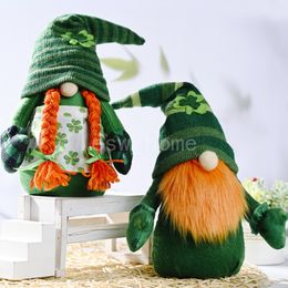 Party Supplies St. Patrick's Day Gnome Decoration Irish Leprechaun Tomte Plush Handmade Scandinavian Nisse Elf Dwarf Patricks Ornaments doll