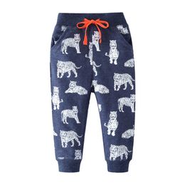 Jumping baby boys clothes sweatpants with printed tiger animals kids trouser pants autumn winter children sweatpant 210529