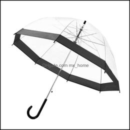 Umbrellas Household Sundries Home & Garden 2021 Transparent Umbrella Creative Rain Sunny Women Girls Ladies Novelty Items Long Handle Rainpr