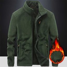 Winter Warm Military Jackets Men Thick Fleece Army Bomber Coats Mens Windbreaker Stand Collar Outerwear Tactical Parka 211126