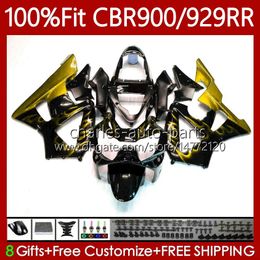 Gold flames OEM Bodywork For HONDA CBR900 CBR929 RR 900CC 929CC 2000 2001 68No.115 CBR 900 929 RR CC CBR929RR 00-01 CBR900RR CBR 929RR 900RR 00 01 Injection Fairing Kit