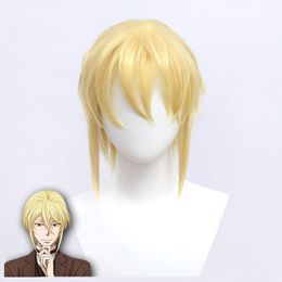 Anime MORIARTY THE PATRIOT Cosplay Wig Short Blonde Heat Resistant Synthetic Hair for Halloween Party