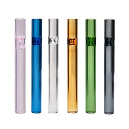Colourful Pyrex Thick Glass Pipes Portable Dry Herb Tobacco Preroll Rolling Roller Cigarette Holder Catcher One Hitter Smoking High Quality Handmade DHL Free