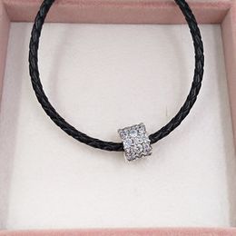 925 Sterling Silber Perlen Clear Sparkle Charm Charms Passend für europäischen Pandora-Stil Schmuck Armbänder Halskette 798487C01 AnnaJewel