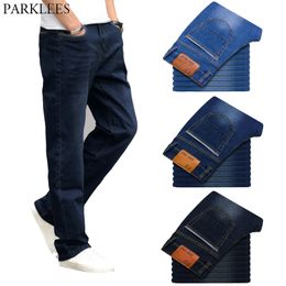 Brand Fashion Straight Men Jeans Pants Autumn Loose Stretch Denim Trousers Mens Casual Classic Business Plus Size Jeans for Men 210524