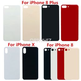 50pcs lot High Quality Big Hole Back Glass Housing For iPhone 8 8plus X XR XS MAX Battery Cover Rear Door Replacement Parts