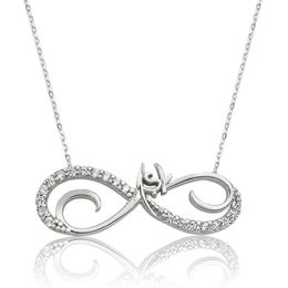infinity Style Zircon Gemstone Necklaces 925 Sterling Silver Turkish Women Jewellery