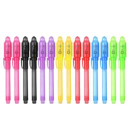 Highlighters 2/4/8/14pcs UV Light Pen Invisible Magic Pencil Secret Fluorescent For Writing Pad Kids Child Drawing Painting