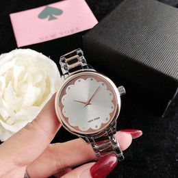Brand Watches Women Girl Crystal Heart-shaped Style Metal Steel Band Quartz Wrist Watch KS 02251F