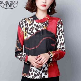 Vintage Print Clothing Tops Autumn Women's Fashion Printing Long Sleeve Shirt Blusas Mujer De Moda 6018 50 210506