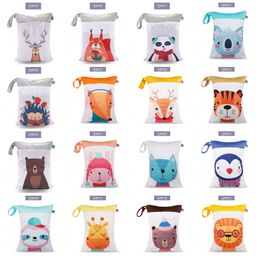 Elinfant Infant Baby Diaper Bag Nappy Changing Stroller Hanging Organiser Bag Pattern Wet Cloth Cartoon Double Zipper 30 * 40cm 2411 V2