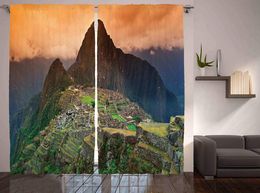 Curtain & Drapes Landscape Window Curtains For Kids Room Machu Picchu Po South America City Of Ruins Mountain Panoramic Scene