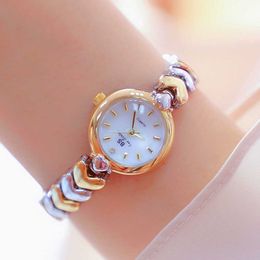 Mulher famosa marca vestido pequeno dial relógio mulheres pulseira ouro elegante senhoras relógios de pulso reloj mujer 210527
