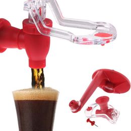 Creative Coke Bottle Soda Inverted Drinking Fountain Switch Red Color Coke Dispenser Party Bar Kitchen Gadgets Tap Upside Down XG0161