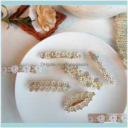 & Tools Productsfashion Pearl Rhinestone Hair Clips Cute Sweet Metal Flower Spring Aessories For Women Girl Party Wedding Decor1 Drop Delive