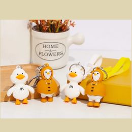 Car Keychain Raincoat Duck Keychain Key Chain Metal Key Ring Creative Key Holder Keyring Auto Accessories