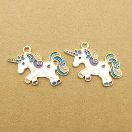 10pcs 26x34mm enamel animal unicorn charm for Jewellery making and crafting fashion earring pendant bracelet necklace charms