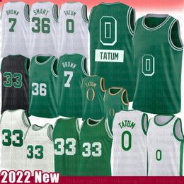 Basketball Jerseys Jayson Tatum 2022 Mens Shirts 33 Jaylen Brown Marcus Smart 75th anniversary City Vintage Jersey 0 7 36