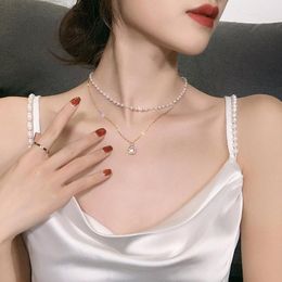 Classic Joker King Pearl Necklace Ins Cold Wind Net Red Simple Temperament Short Clavicle Chain Female Pendant Necklaces