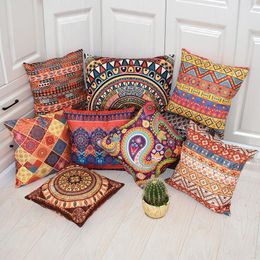 Pillow Case Moroccan Retro Bohemian Style Set Of Home Bedside Sofa Backrest Car Lumbar Office Cushion Removable And Washable