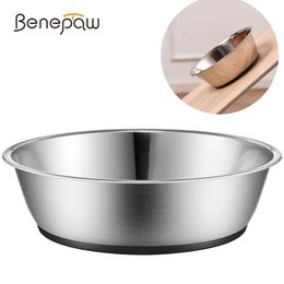 Benepaw Anti Skid Stainless Steel Dog Bowl Water Food With Silicone Mat No Spill Durable Nontoxic Pet Feeder Puppy Drinking Y200922