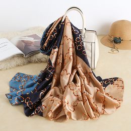 Light and thin print shawl silk scarf lady silkworm beach decoration gifts for selection