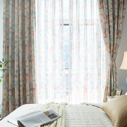 Curtain & Drapes Modern Boutique Simple Thick Cotton Bamboo Joint Printed Curtains For Living Dining Room Bedroom.