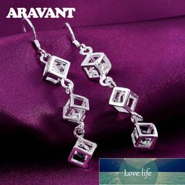 925 Silver Square Earrings For Women Cubic Zirconia Long Earing Femme Pendientes Fashion Jewellery Accessories Bijoux Factory price expert design Quality Latest