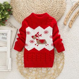 Детские девушки Рождественские свитера 2021 милые зимние дети мультфильм узор вязание малыша девушка осень теплый пуловер одежды