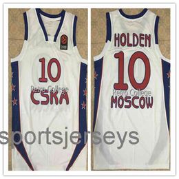10 Jon Robert J.R. Holden CSAK TEAM RUSSIA Vintage Throwback Basketball Jersey Stitched Shirts