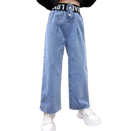 Jeans For Girls Letter Kids Casual Style Children's Boys Spring Autumn Clothing 6 8 10 12 14 210527