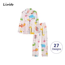 Women Pyjamas Sets Pyjamas Nightwear Sleepwear Lingerie Underwear Long Sleeve Printed Cute Sexy Casual Korean SA1027 210320